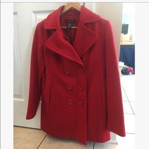 New York and Co red pea coat